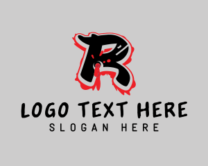 Splatter Graffiti Letter R logo
