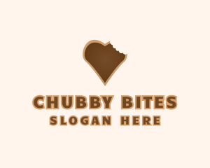 Heart Cookie Bite logo design