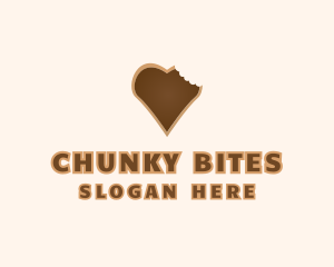 Heart Cookie Bite logo design