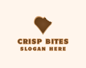 Heart Cookie Bite logo design