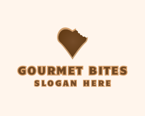 Heart Cookie Bite logo design