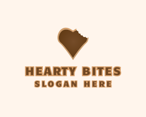 Heart Cookie Bite logo design