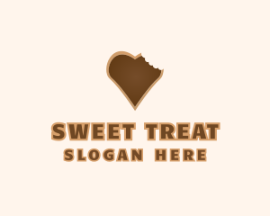 Heart Cookie Bite logo design