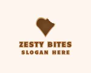 Heart Cookie Bite logo design