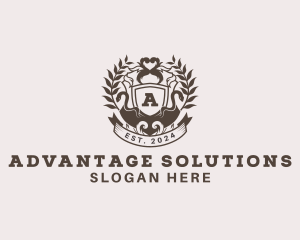 Shield Plantation Wreath logo design