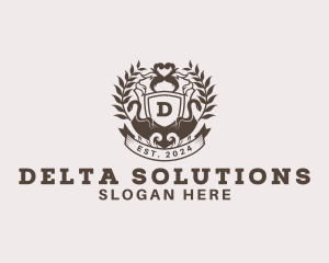 Shield Plantation Wreath logo design