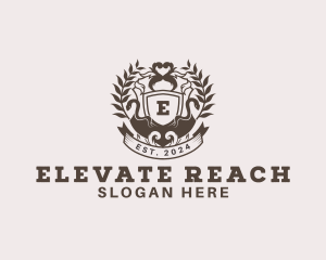 Shield Plantation Wreath logo design