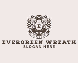 Shield Plantation Wreath logo design