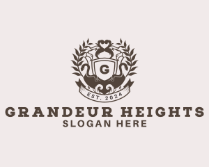 Shield Plantation Wreath logo design