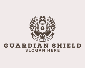 Shield Plantation Wreath logo design