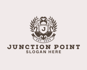 Shield Plantation Wreath logo design