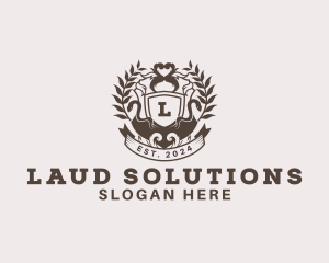 Shield Plantation Wreath logo design