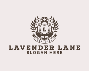 Shield Plantation Wreath logo design