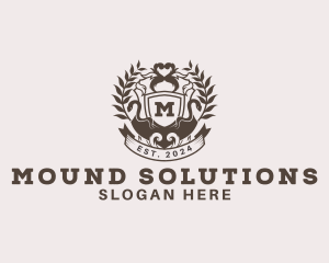 Shield Plantation Wreath logo design