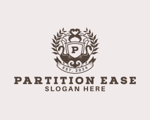 Shield Plantation Wreath logo design