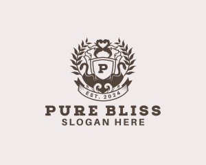 Shield Plantation Wreath logo design