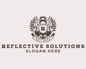 Shield Plantation Wreath logo design