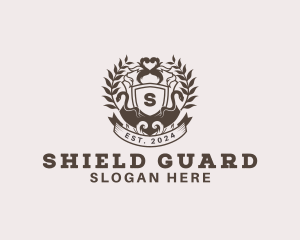 Shield Plantation Wreath logo design