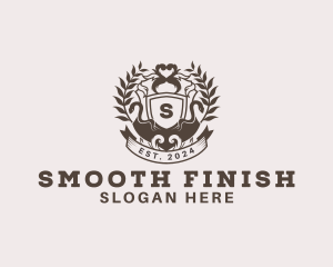 Shield Plantation Wreath logo design