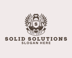 Shield Plantation Wreath logo design