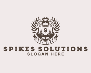 Shield Plantation Wreath logo design