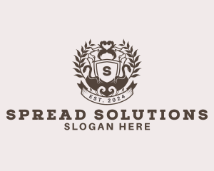 Shield Plantation Wreath logo design