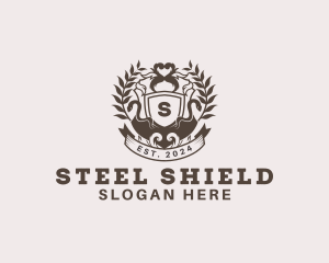 Shield Plantation Wreath logo design