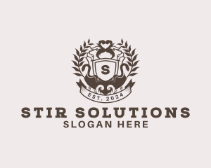 Shield Plantation Wreath logo design