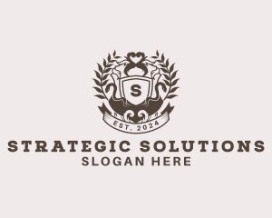 Shield Plantation Wreath logo design