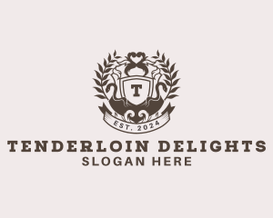 Shield Plantation Wreath logo design