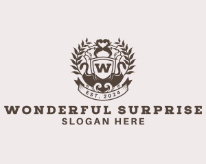 Shield Plantation Wreath logo design