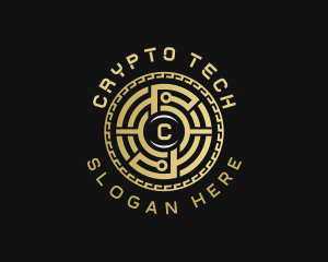 Digital Circuit Cryptocurrency logo design