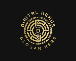 Digital Circuit Cryptocurrency logo design