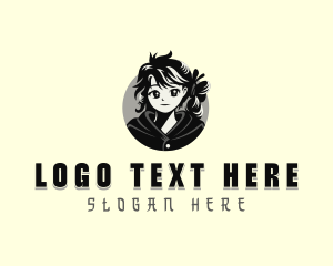 Japanese Manga Woman logo