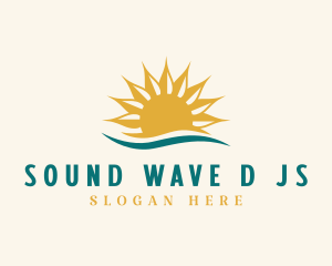 Tropical Sunset Wave logo design