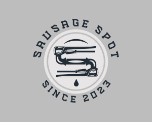 Pipe Wrench Plumbing Maintenance logo design