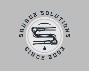 Pipe Wrench Plumbing Maintenance logo design