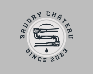 Pipe Wrench Plumbing Maintenance logo design