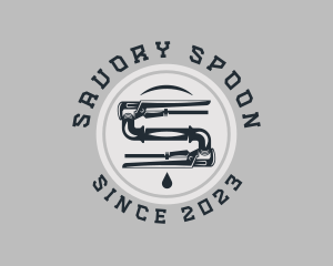 Pipe Wrench Plumbing Maintenance logo design