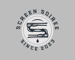 Pipe Wrench Plumbing Maintenance logo design