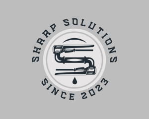 Pipe Wrench Plumbing Maintenance logo design