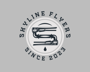 Pipe Wrench Plumbing Maintenance logo design