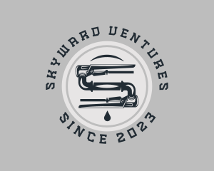 Pipe Wrench Plumbing Maintenance logo design