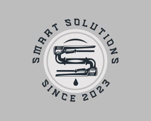 Pipe Wrench Plumbing Maintenance logo design