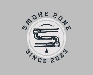 Pipe Wrench Plumbing Maintenance logo design