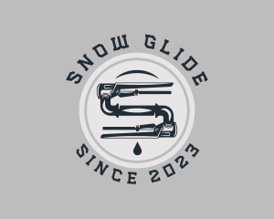 Pipe Wrench Plumbing Maintenance logo design