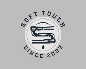 Pipe Wrench Plumbing Maintenance logo design