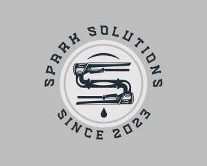 Pipe Wrench Plumbing Maintenance logo design