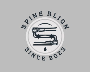 Pipe Wrench Plumbing Maintenance logo design