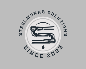 Pipe Wrench Plumbing Maintenance logo design